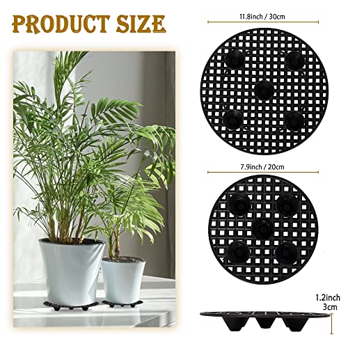 8Pcs Plant Stand Indoor Outdoor, Plant Level Pot Elevator- 2 Size Plant Riser Holder Plastic Floor Protector Plant Trivet, Heavy Planter Holder for...