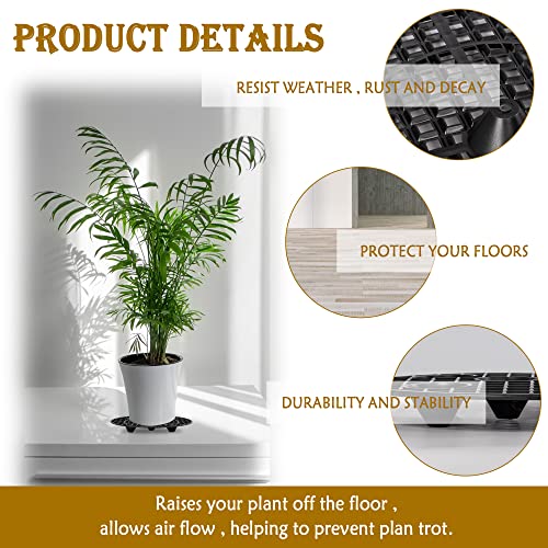 8Pcs Plant Stand Indoor Outdoor, Plant Level Pot Elevator- 2 Size Plant Riser Holder Plastic Floor Protector Plant Trivet, Heavy Planter Holder for...