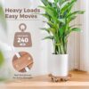 Bamworld Plant Stand Outdoor Rolling Tray Plant Caddy with Wheels 12in Plant Caster with Wheels Planter Caddy Flower Cart Plant Dolly for Heavy...