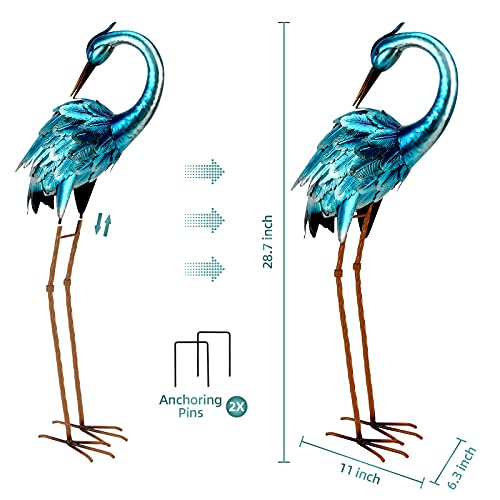 chisheen Crane Garden Statues, Metal Garden Crane Outdoor, Blue Heron Sculpture Metal Yard Art, Large Heron Decoy, Bird Statues, Lawn Ornaments for... chisheen Crane Garden Statues, Metal Garden Crane Outdoor, Blue Heron Sculpture Metal Yard Art, Large Heron Decoy, Bird Statues, Lawn Ornaments for...