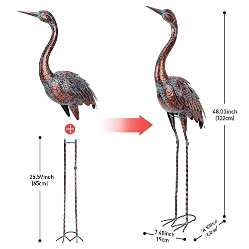 chisheen Outdoor Garden Crane Statues and Sculptures Metal Yard Art Statue for Garden Decoration Large Size chisheen Outdoor Garden Crane Statues and Sculptures Metal Yard Art Statue for Garden Decoration Large Size