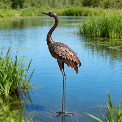 chisheen Outdoor Garden Crane Statues and Sculptures Metal Yard Art Statue for Garden Decoration Large Size chisheen Outdoor Garden Crane Statues and Sculptures Metal Yard Art Statue for Garden Decoration Large Size