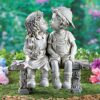 Collections Etc First Kiss, Puppy Love, Kissing Couple Garden Sculpture, 8 1/4" L x 4 3/4" W x 9" H Collections Etc First Kiss, Puppy Love, Kissing Couple Garden Sculpture, 8 1/4" L x 4 3/4" W x 9" H