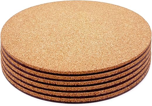 Cork Plant Coasters, Double Layers 6 Inch Cork Planter Coaster, Absorbent Cork Plant Mats, Cork Plant Coasters for House Plants, 6 Pcs Cork Plant Coasters, Double Layers 6 Inch Cork Planter Coaster, Absorbent Cork Plant Mats, Cork Plant Coasters for House Plants, 6 Pcs