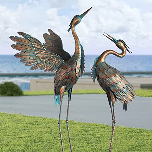 Crane Statues for Garden Decor, Metal Crane Yard Art Statues, Standing Heron Garden Sculptures & Statues for Outdoor Decorations, 38-42 Inch Set of... Crane Statues for Garden Decor, Metal Crane Yard Art Statues, Standing Heron Garden Sculptures & Statues for Outdoor Decorations, 38-42 Inch Set of...