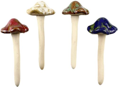 Danmu Garden Decor, 4pcs (Random Color) Ceramic Mushroom for Garden, Yard, Fairy Garden - Lawn Ornament Décor, Pottery Ornament 4.52" in Height Danmu Garden Decor, 4pcs (Random Color) Ceramic Mushroom for Garden, Yard, Fairy Garden - Lawn Ornament Décor, Pottery Ornament 4.52" in Height