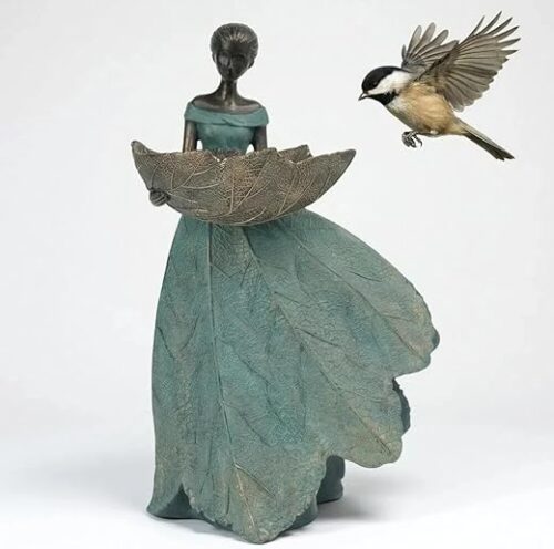 DiliComing Fairy Garden Statues Bird Feeder - 12 Inch Resin Outdoor Fairy Statue for Garden Decor, Decorative Patio Yard Lawn Flower Bed Figurine,... DiliComing Fairy Garden Statues Bird Feeder - 12 Inch Resin Outdoor Fairy Statue for Garden Decor, Decorative Patio Yard Lawn Flower Bed Figurine,...