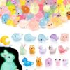 FIVEIZERO 100PCS Luminous mini Resin Animals Bulk - 20 Styles Glow in The Dark Plastic Tiny Animals Figures for Dollhouse, Fairy Garden, Aquarium,...