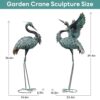 Garden Statues Large Metal Crane Sculptures, Outdoor Heron Metal Statue Yard Art for Garden Decor, Realistic Bird Art for Outdoor Decor, Standing...