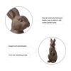 Glitzhome Rabbit Garden Statue Outdoor Standing Bunny Sculpture Lawn Decor, 22.75 Inch, Bronze