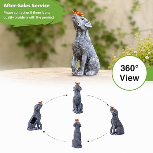 Goodeco Dog Statue with Solar Butterfly - Ideal Gifts for Mom, Dad or Birthdays, Beautifully Crafted Outdoor Decorations to Wow Your Guests Goodeco Dog Statue with Solar Butterfly - Ideal Gifts for Mom, Dad or Birthdays, Beautifully Crafted Outdoor Decorations to Wow Your Guests