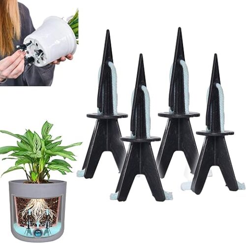 GreenShip 4-Pack Patented Self-Watering Spikes – DIY Plant Watering System for Indoor Plants, Fits Grower Pots, Reuse Containers, Automatic...