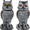 Hedoc 2 Pack Fake Owl Decoys to Scare Birds Away, Rotating Head Bird Deterrents, Nature Enemy Scarecrow Plastic Statues, Pest Repellent for Gardens... Hedoc 2 Pack Fake Owl Decoys to Scare Birds Away, Rotating Head Bird Deterrents, Nature Enemy Scarecrow Plastic Statues, Pest Repellent for Gardens...