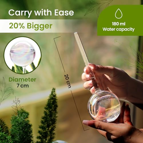 Iridescent Self Watering Globes, Glass Rainbow Plant Watering Globes, Self Watering Planter Insert, Automatic Plant Waterer Indoor (Medium-2 Pcs... Iridescent Self Watering Globes, Glass Rainbow Plant Watering Globes, Self Watering Planter Insert, Automatic Plant Waterer Indoor (Medium-2 Pcs...