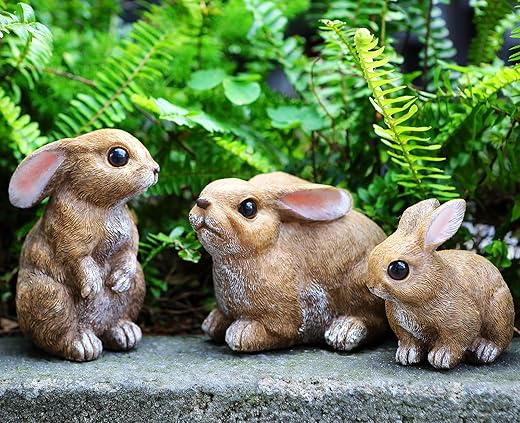 LEGIFO Bunny Decor Yard Decorations Outdoor Set of 3, Bunny Decorations for Home Garden Outdoor Statues, Easter Rabbit Figurines mom Gifts LEGIFO Bunny Decor Yard Decorations Outdoor Set of 3, Bunny Decorations for Home Garden Outdoor Statues, Easter Rabbit Figurines mom Gifts