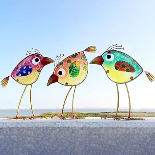LEGIFO Garden Decor for Outside,Funny Metal & Glass Bird Decor for Indoor & Outdoor Set of 3,Yard Art Decor,Garden Art Statues Decorations,Colorful... LEGIFO Garden Decor for Outside,Funny Metal & Glass Bird Decor for Indoor & Outdoor Set of 3,Yard Art Decor,Garden Art Statues Decorations,Colorful...