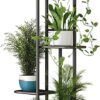 LINZINAR Plant Stand Indoor Outdoor Corner 4 Tier Metal Plant Shelf Patio Plant Rack for Garden Corner Balcony Living Room LINZINAR Plant Stand Indoor Outdoor Corner 4 Tier Metal Plant Shelf Patio Plant Rack for Garden Corner Balcony Living Room
