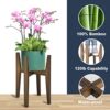 OERGKE Adjustable Plant Stand, Bamboo Mid Century Modern Indoor Plants Stands, Corner Flower Holder for Living Room, Fits 8 to 12 Inches Pots, (Pot...