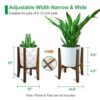 OERGKE Adjustable Plant Stand, Bamboo Mid Century Modern Indoor Plants Stands, Corner Flower Holder for Living Room, Fits 8 to 12 Inches Pots, (Pot...