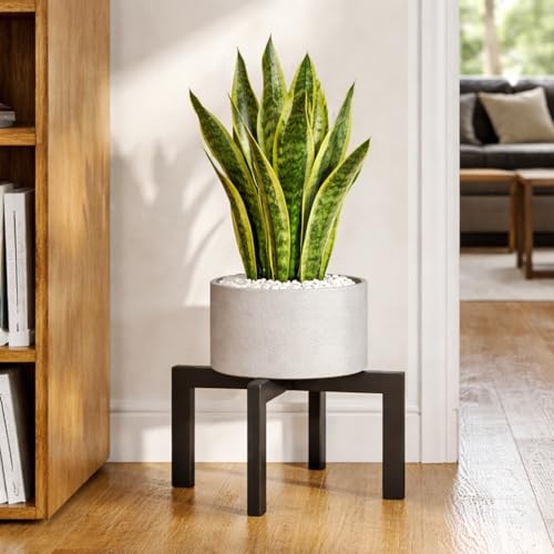 pickpiff Plant Stand Indoor Outdoor Flower Holder Riser Low Profile 150lbs Heavy Duty For Pots 5–12'' Black, Metal
