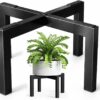 pickpiff Plant Stand Indoor Outdoor Flower Holder Riser Low Profile 150lbs Heavy Duty For Pots 5–12'' Black, Metal
