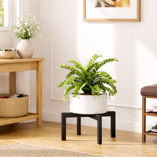 pickpiff Plant Stand Indoor Outdoor Flower Holder Riser Low Profile 150lbs Heavy Duty For Pots 5–12'' Black, Metal
