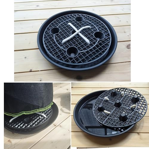 Plastic Plant Saucer Stand,4-Pack 14 inch, Elevated Plant Saucer Self-Watering Fabric Pot Base, Use Nonwoven Grow Bags, Plant Saucers Flower Pot... Plastic Plant Saucer Stand,4-Pack 14 inch, Elevated Plant Saucer Self-Watering Fabric Pot Base, Use Nonwoven Grow Bags, Plant Saucers Flower Pot...