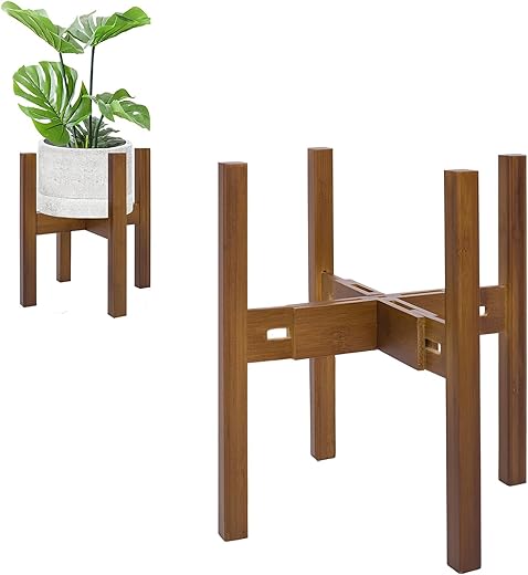 Rnined Adjustable Plant Stand Indoor,Bamboo Mid Century Modern Plants Stands, Stable Plant Holder,Fit 8 9 10 11 12 inch Pots (Pot & Plant Not... Rnined Adjustable Plant Stand Indoor,Bamboo Mid Century Modern Plants Stands, Stable Plant Holder,Fit 8 9 10 11 12 inch Pots (Pot & Plant Not...