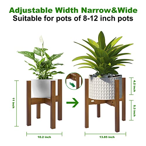 Rnined Adjustable Plant Stand Indoor,Bamboo Mid Century Modern Plants Stands, Stable Plant Holder,Fit 8 9 10 11 12 inch Pots (Pot & Plant Not... Rnined Adjustable Plant Stand Indoor,Bamboo Mid Century Modern Plants Stands, Stable Plant Holder,Fit 8 9 10 11 12 inch Pots (Pot & Plant Not...