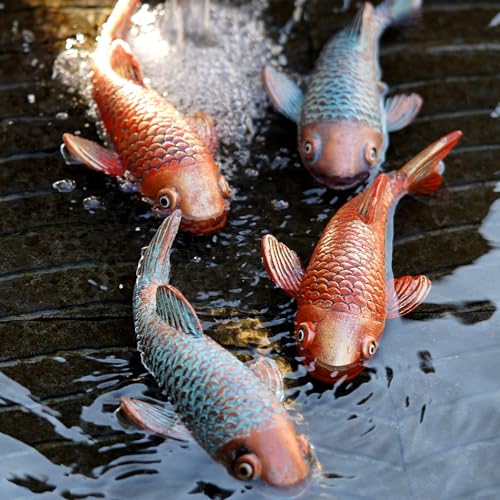 Set of 2 Antique Koi Fish Statue, Outdoor Garden Sculpture for Patio, Backyard, Pond, and Home Decor Set of 2 Antique Koi Fish Statue, Outdoor Garden Sculpture for Patio, Backyard, Pond, and Home Decor