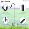 Shepherd Hooks for Outdoor, 1 Pack 62 Inch Bird Feeder Pole with 5 Prongs Base for Hanging Lantern, Hummingbird Feeder, Lightweight Plant,... Shepherd Hooks for Outdoor, 1 Pack 62 Inch Bird Feeder Pole with 5 Prongs Base for Hanging Lantern, Hummingbird Feeder, Lightweight Plant,...