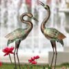 Shorayn Garden Crane Statues, Blue Heron Sculptures for Outdoor, Cranes Decor Metal Bird, Patina Garden Art Lawn Ornaments for Yard Patio Porch... Shorayn Garden Crane Statues, Blue Heron Sculptures for Outdoor, Cranes Decor Metal Bird, Patina Garden Art Lawn Ornaments for Yard Patio Porch...