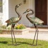 Shorayn Garden Crane Statues, Blue Heron Sculptures for Outdoor, Cranes Decor Metal Bird, Patina Garden Art Lawn Ornaments for Yard Patio Porch... Shorayn Garden Crane Statues, Blue Heron Sculptures for Outdoor, Cranes Decor Metal Bird, Patina Garden Art Lawn Ornaments for Yard Patio Porch...
