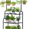 Simple Trending Plant Stand Indoor Outdoor, Heavy Duty Metal 3 Tiered Hanging Plant Shelf for Multiple Flower Planter Holder Tall Large Rack for... Simple Trending Plant Stand Indoor Outdoor, Heavy Duty Metal 3 Tiered Hanging Plant Shelf for Multiple Flower Planter Holder Tall Large Rack for...