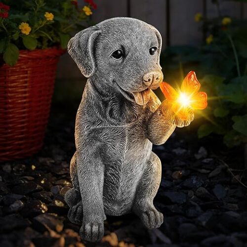 Solar Garden Statues Outdoor Decor, Garden Decor Dog Statue for Yard, Patio, Lawn Outside, Ideal Christmas Birthday Mothers Day Gifts for Mom Women... Solar Garden Statues Outdoor Decor, Garden Decor Dog Statue for Yard, Patio, Lawn Outside, Ideal Christmas Birthday Mothers Day Gifts for Mom Women...