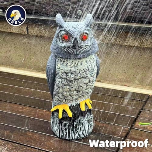 Solar Powered Garden Owl with Motion Detection, Rotating Head, Realistic Hoots and Silent Mode, Outdoor Statue and Sculpture, Owl Decoration for... Solar Powered Garden Owl with Motion Detection, Rotating Head, Realistic Hoots and Silent Mode, Outdoor Statue and Sculpture, Owl Decoration for...