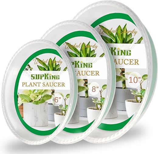 SupKing 9 Pack Plant Saucers (6inch /8inch /10inch), Heavy Sturdy Plant Trays Pot Tray for Indoor Clear Plastic Flower Pot Saucers Thicker Plant... SupKing 9 Pack Plant Saucers (6inch /8inch /10inch), Heavy Sturdy Plant Trays Pot Tray for Indoor Clear Plastic Flower Pot Saucers Thicker Plant...