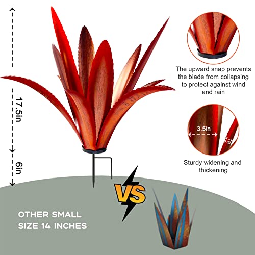 TOMBABY Enlarge Thickened Wind Resistant Metal Agave Garden Art Metal Plant Country Garden Sculpture Statue Outdoor Decoration Agave Metal Plant...