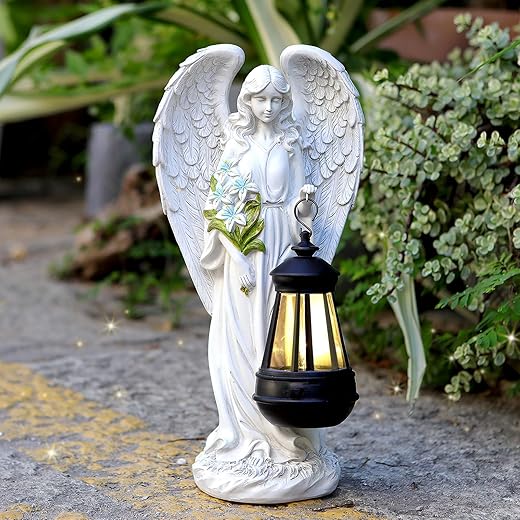 VChymm Solar Angel Outdoor Garden Decor Statues – 13.2 inches Solar Outdoor Sculptures for Outside Yard Art Patio Balcony Front Lawn Ornaments... VChymm Solar Angel Outdoor Garden Decor Statues – 13.2 inches Solar Outdoor Sculptures for Outside Yard Art Patio Balcony Front Lawn Ornaments...