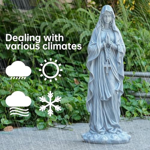 VChymm Virgin Mary Praying Statue 31.49 Inch Tall Outdoor Garden Religious Garden Outdoor Yard Patio Deck Home Entryway Hallway Sculpture Magnesium... VChymm Virgin Mary Praying Statue 31.49 Inch Tall Outdoor Garden Religious Garden Outdoor Yard Patio Deck Home Entryway Hallway Sculpture Magnesium...