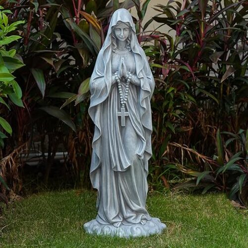 VChymm Virgin Mary Praying Statue 31.49 Inch Tall Outdoor Garden Religious Garden Outdoor Yard Patio Deck Home Entryway Hallway Sculpture Magnesium... VChymm Virgin Mary Praying Statue 31.49 Inch Tall Outdoor Garden Religious Garden Outdoor Yard Patio Deck Home Entryway Hallway Sculpture Magnesium...