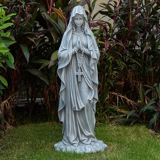 VChymm Virgin Mary Praying Statue 31.49 Inch Tall Outdoor Garden Religious Garden Outdoor Yard Patio Deck Home Entryway Hallway Sculpture Magnesium... VChymm Virgin Mary Praying Statue 31.49 Inch Tall Outdoor Garden Religious Garden Outdoor Yard Patio Deck Home Entryway Hallway Sculpture Magnesium...