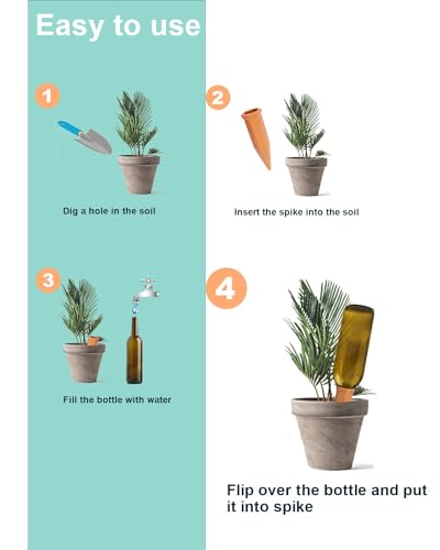 vensovo 10pcs Terracotta Watering Spikes - Automatic Self Watering Stakes, Plant Watering Devices for Wine Bottles Recycled Bottles, Clay Plant... vensovo 10pcs Terracotta Watering Spikes - Automatic Self Watering Stakes, Plant Watering Devices for Wine Bottles Recycled Bottles, Clay Plant...