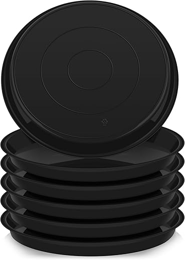 VUWEZ 6 Pack Plant Saucer Tray, 4 6 8 10 12 15 16 18 20 inch Plant Saucers for Indoors, Durable Plastic Flower Planter Plant Water Drip Trays... VUWEZ 6 Pack Plant Saucer Tray, 4 6 8 10 12 15 16 18 20 inch Plant Saucers for Indoors, Durable Plastic Flower Planter Plant Water Drip Trays...